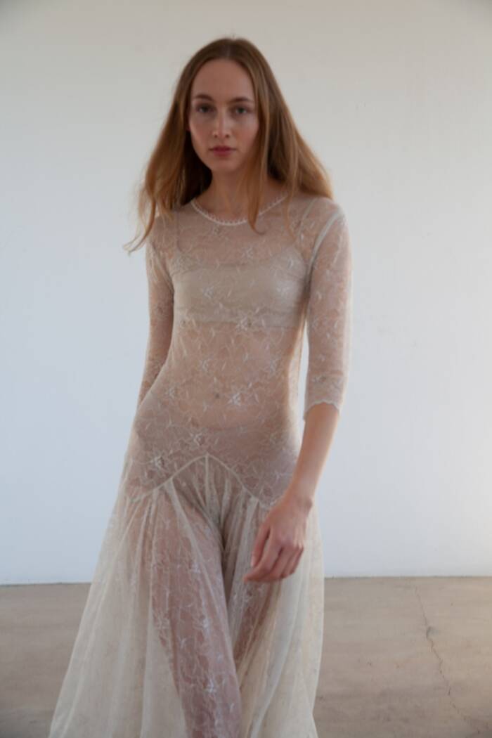 LACE ASYMMETRICAL LINE  DRESS - Image 2