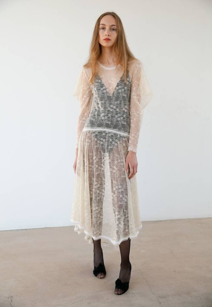 LACE DROPPED WAIST DRESS - Image 3